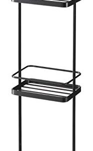 Yamazaki Home Wire Standing Shower Caddy with Bath Shelf Baskets, Steel, Tall, Water Resistant, No Assembly Req.