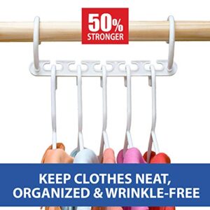 Wonder Hanger – Pack of 8 in White, Magical Cascading Hangers, Space Saving Solution for Your Closet