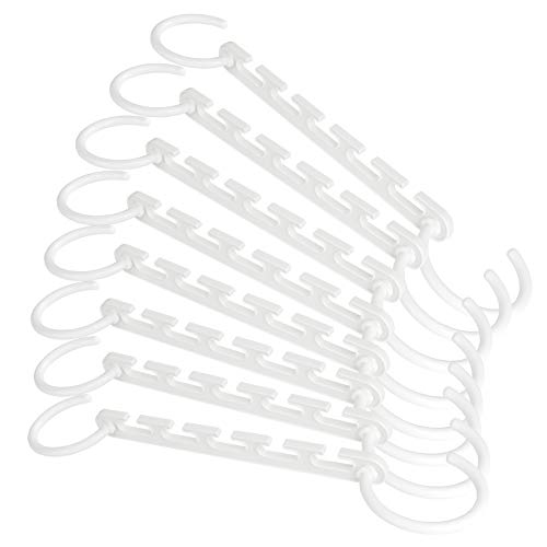 Wonder Hanger – Pack of 8 in White, Magical Cascading Hangers, Space Saving Solution for Your Closet