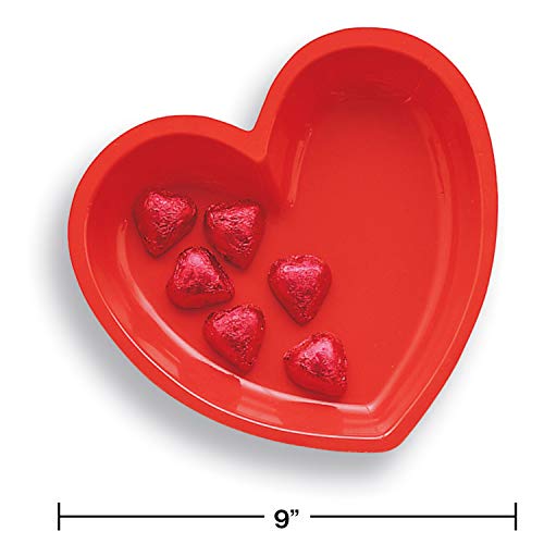 Creative Converting Red Heart Shaped Plastic Serving Tray