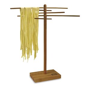 weston bamboo pasta drying rack (53-0201), 10 drying arms, 16″ tall, 14″ wide, stores flat