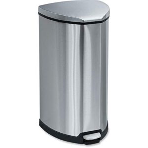 safco products stainless step-on trash can, 10-gallon, stainless steel