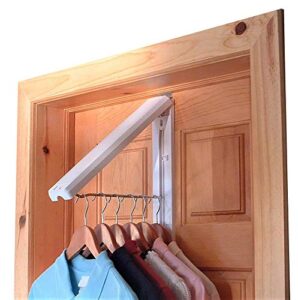 instahanger closet organizer, the original folding drying rack, wall mount, includes “over door bracket” for 1 3/8″ thick doors only