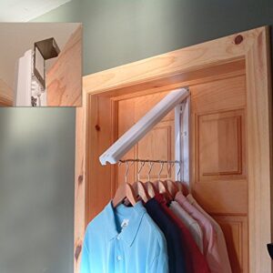 InstaHanger Closet Organizer, The Original Folding Drying Rack, Wall Mount, Includes "Over Door Bracket" For 1 3/8" Thick Doors Only