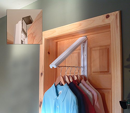 InstaHanger Closet Organizer, The Original Folding Drying Rack, Wall Mount, Includes "Over Door Bracket" For 1 3/8" Thick Doors Only