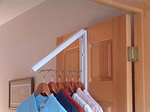 InstaHanger Closet Organizer, The Original Folding Drying Rack, Wall Mount, Includes "Over Door Bracket" For 1 3/8" Thick Doors Only