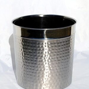 Hammered 2 Tone Waste Basket with Liner