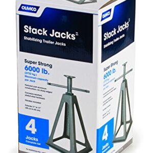 Camco Olympian Aluminum Jack Stands, Support up to 6,000 lbs, Pack of 4 ( 44560)