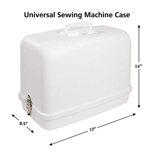 SINGER | Universal Hard Carrying Case, White, Impact Resistant Plastic, Fits Most Free-Arm Portable Sewing Machines - Sewing Made Easy