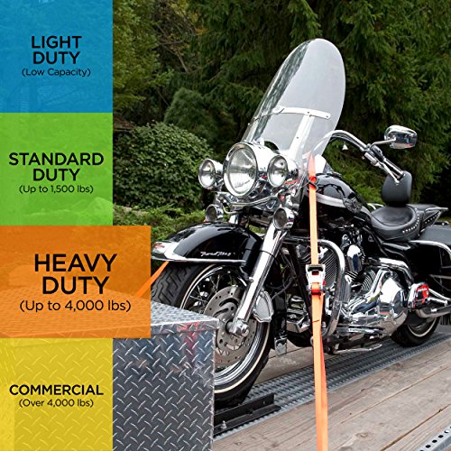 SmartStraps 14’ Premium Ratchet Straps, 4 Pack – 3,000lbs Break Strength, 1,000lbs Safe Work Load – Haul Heavy-Duty Loads Such As Boats and Appliances