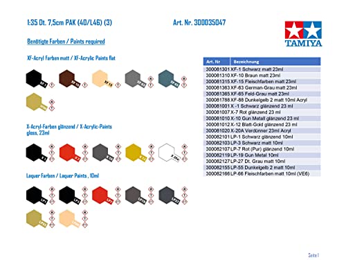 Tamiya Models German 75mm Pak 40/L46 ATG Model Kit