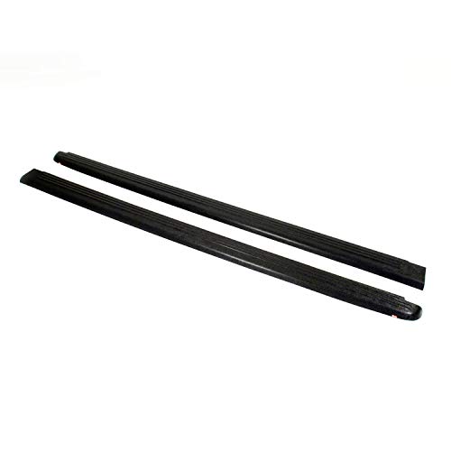 Wade 72-00611 Truck Bed Rail Caps Black Ribbed Finish without Stake Holes for 1980-1996 Ford F-150 F-250 with 6.5ft bed (Set of 2)