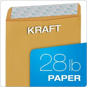 Quality Park 9" x 12" Self-Seal Catalog Envelopes, for Mailing, Organizing and Storage, Brown Kraft, Heavy 28-lb Paper, 100 Per Box (QUA44562)
