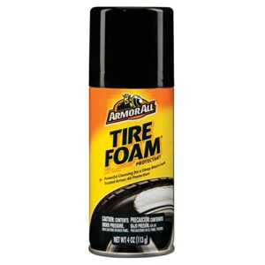 car tire foam spray by armor all, tire cleaner foam for restoring color and tire protection, 4 oz