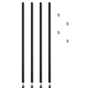 alera sw59po36bl stackable posts for wire shelving, 36-inch high, black, 4/pack