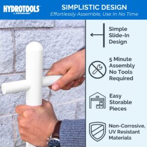 HYDROTOOLS BY SWIMLINE 89032 Free Standing Poolside Adjustable-Towel Rack With Water Weighted Base Three Arms Tier For Outdoors & Indoors Pool Patio Bathroom Poolside Accessory Holder Bar Drying-Stand