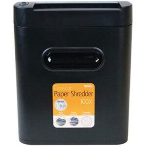 Royal 100x 29171Y 10-Sheet Full-Size Cross-Cut Shredder with Console - Black