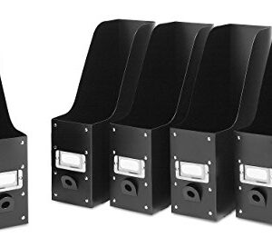 Whitmor Magazine Storage Desk Organizers - Black (Set of 5)