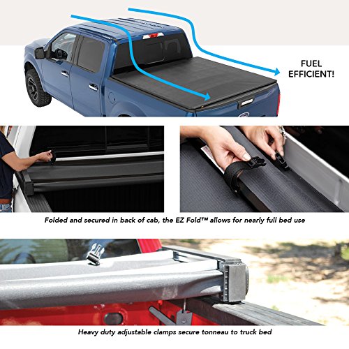 Bestop 1611101 EZFold Soft Tonneau Cover for 2004-2018 Ford F-150 Styleside - Except Heritage Model - 6.5 Ft Bed