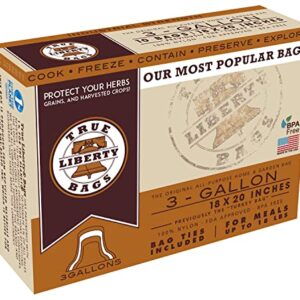 True Liberty All Purpose Plastic Bags for Trash, Yard Waste, Food Storage, Baking, Brining or Roasting, 3 Gallon, 25 Pack