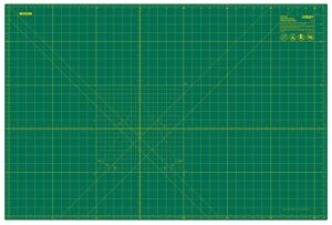 olfa 24″ x 36″ self healing rotary cutting mat (rm-mg) – double sided 24×36 inch cutting mat with grid for quilting, sewing, fabric, & crafts, designed for use with rotary cutters (green)
