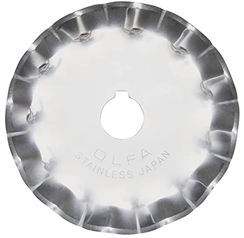 OLFA 45mm Rotary Cutter Scallop Blade, 1 Blade (SCB45-1) - Stainless Steel Circular Decorative Edge Blade for Crafts, Sewing, Quilting, Scrapbooking, Fits Most 45mm Rotary Cutters