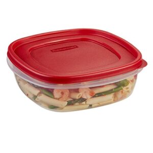rubbermaid easy find lids food storage container, 9 cup, racer red