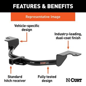 CURT 11000 Class 1 Trailer Hitch, 1-1/4-Inch Receiver, Fits Select Volkswagen Golf, GTI , Black