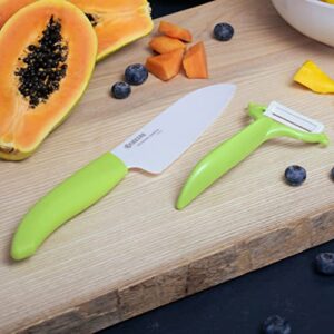 Kyocera Revolution Ceramic Knife and Peeler, 5.5 inch, Green