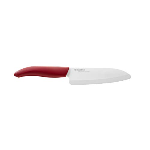 Kyocera Advanced Ceramic Revolution Series 5-1/2-inch Santoku Knife and Y-Peeler Set, Red