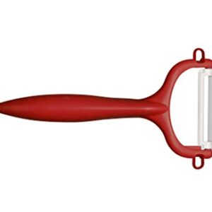 Kyocera Advanced Ceramic Revolution Series 5-1/2-inch Santoku Knife and Y-Peeler Set, Red