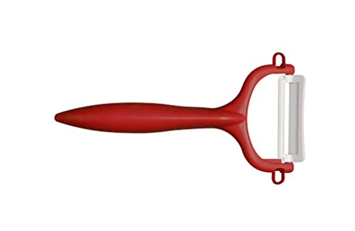 Kyocera Advanced Ceramic Revolution Series 5-1/2-inch Santoku Knife and Y-Peeler Set, Red