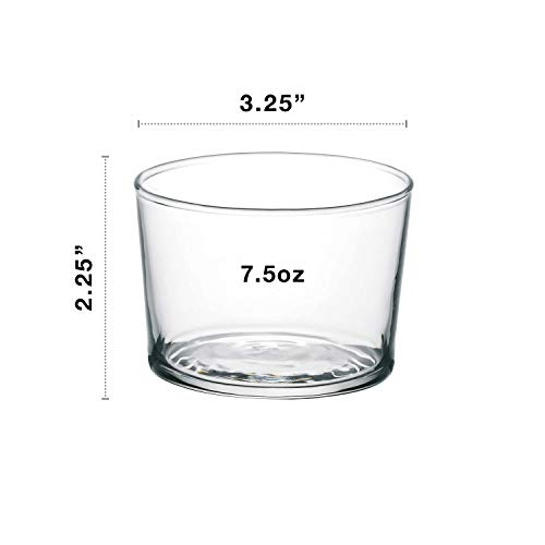 Bormioli Rocco Essential Decor Glassware – Set Of 12 Mini 7.5 Ounce Drinking Glasses For Water, Beverages ,Cocktails & Candle Holders – 7.5oz Clear Tempered Glass Tumblers