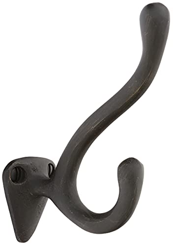 Emtek 86106 Sandcast Bronze 4-1/4 Inch Double Robe Hook, Medium Bronze