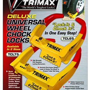 Trimax TCL65 Wheel Chock Lock , Yellow/Red, 7.25in