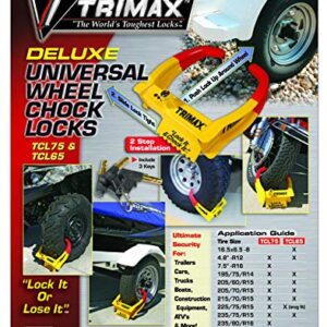 Trimax TCL65 Wheel Chock Lock , Yellow/Red, 7.25in