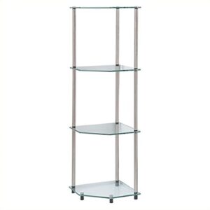 convenience concepts designs2go classic glass 4 tier corner shelf