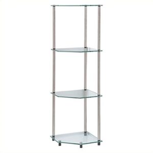 Convenience Concepts Designs2Go Classic Glass 4 Tier Corner Shelf