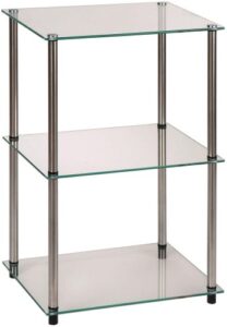 convenience concepts designs2go classic glass 3 tier lamp / end table, glass