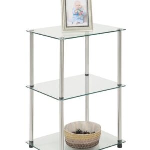 Convenience Concepts Designs2Go Classic Glass 3 Tier Lamp / End Table, Glass