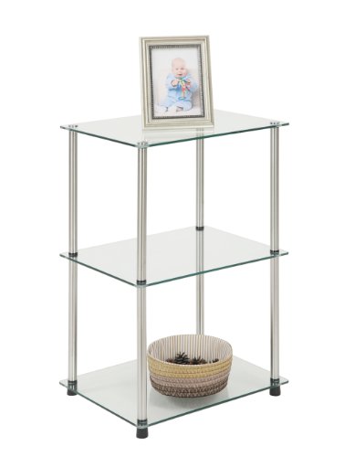 Convenience Concepts Designs2Go Classic Glass 3 Tier Lamp / End Table, Glass