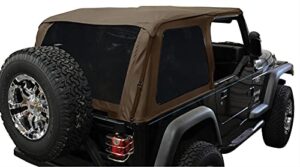 rampage frameless trail top | vinyl, spice denim color with tinted windows | 109517 | fits 1997 – 2006 jeep wrangler tj