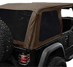 Rampage Frameless Trail Top | Vinyl, Spice Denim Color with Tinted Windows | 109517 | Fits 1997 - 2006 Jeep Wrangler TJ