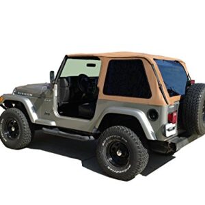 Rampage Frameless Trail Top | Vinyl, Spice Denim Color with Tinted Windows | 109517 | Fits 1997 - 2006 Jeep Wrangler TJ