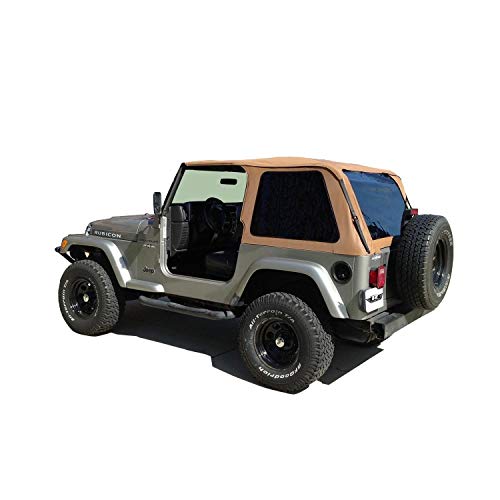 Rampage Frameless Trail Top | Vinyl, Spice Denim Color with Tinted Windows | 109517 | Fits 1997 - 2006 Jeep Wrangler TJ