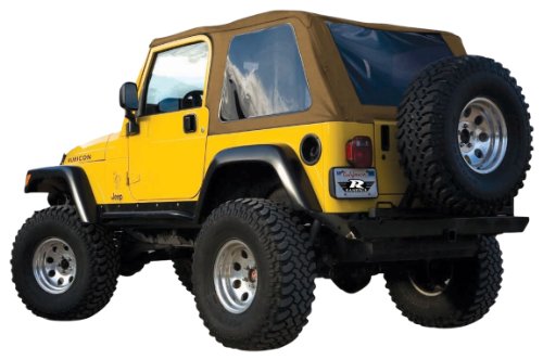 Rampage Frameless Trail Top | Vinyl, Spice Denim Color with Tinted Windows | 109517 | Fits 1997 - 2006 Jeep Wrangler TJ