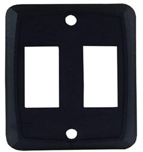 jr products 12885 black double switch face plate