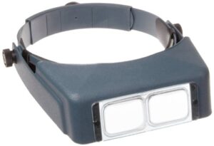 donegan lx-5 optivisor headband magnifier, 2.25x magnification optical-grade acrylic lens plate, 8″ focal length