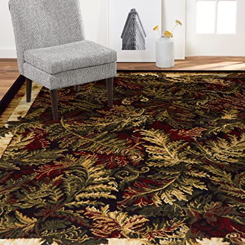 Home Dynamix Optimum Kawan Area Rug 7'8" x10'4" Traditional Area Rug, Black/Burgundy/Ivory