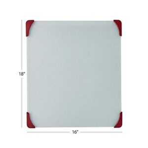 Farberware 12-by-15-Inch Glass Utility Cutting Board with Non-Slip Red Corners